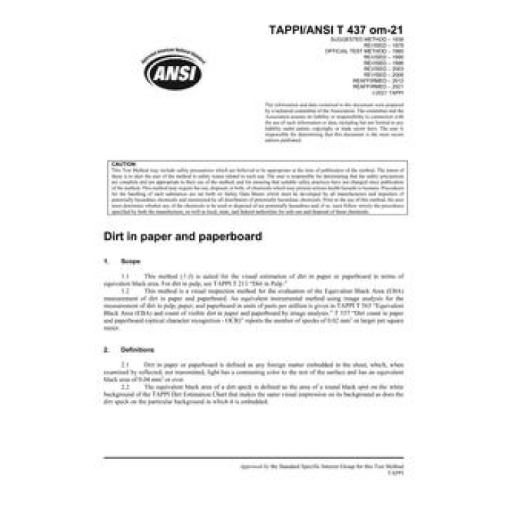 TAPPI T 437 PDF