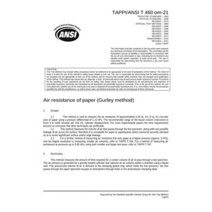 TAPPI T 460 PDF