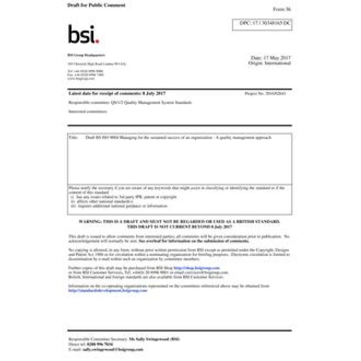 BS ISO/DIS 9004.1 PDF