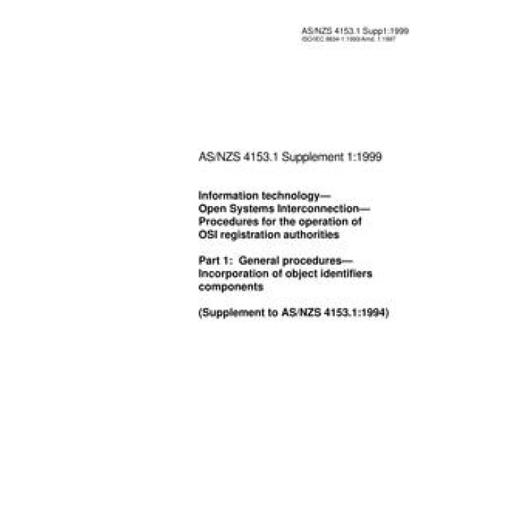 AS/NZS 4153.1 SUPP 1 PDF