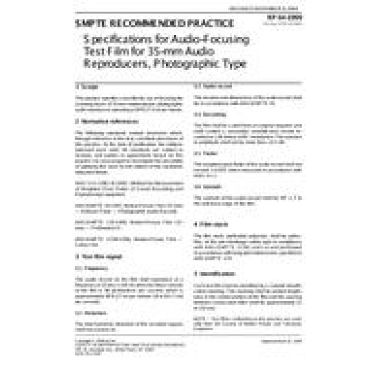 SMPTE RP 64 PDF